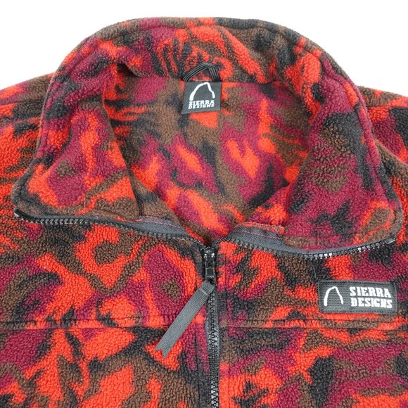 Vintage Sierra Designs Fleece Jacket Womens Large Camo Leaf Print Made in Canada - Picture 2 of 13